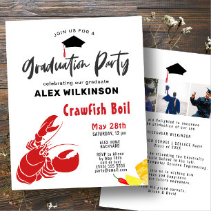 Graduation BUDGÉTAIRE 3 Photo Crawfish Invitation