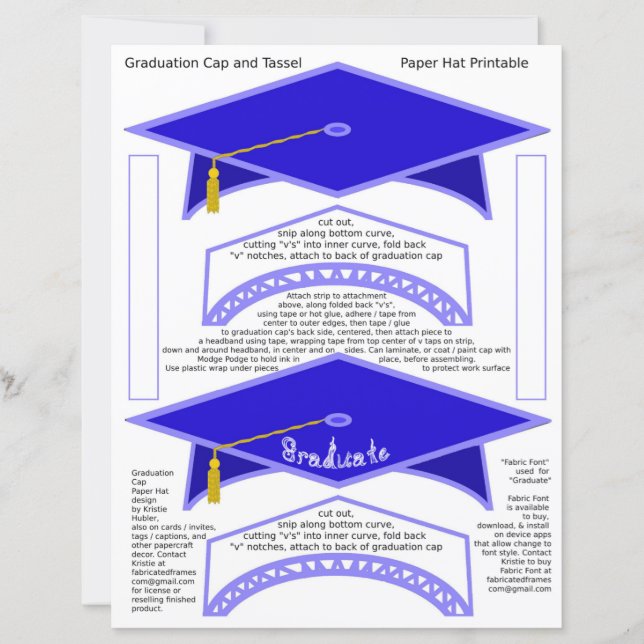 Graduation Cap Blue Party Casquettes Graduate Shee (Devant)