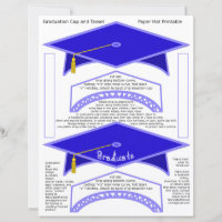 Graduation Cap Blue Party Casquettes Graduate Shee