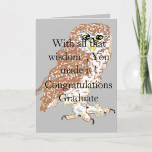 Graduation : Carte de voeux Chouette Sage