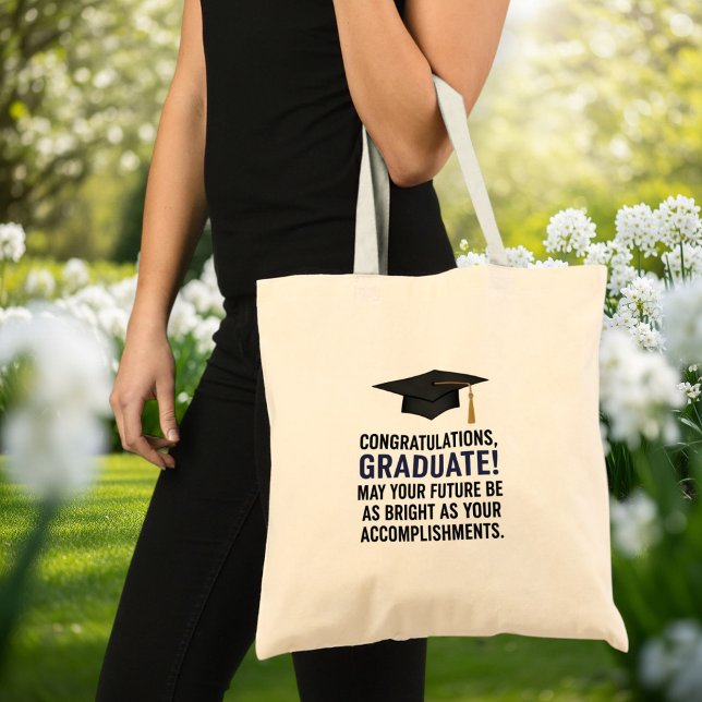 Graduation Cheers Tote Bag – Beige  (Créateur téléchargé)