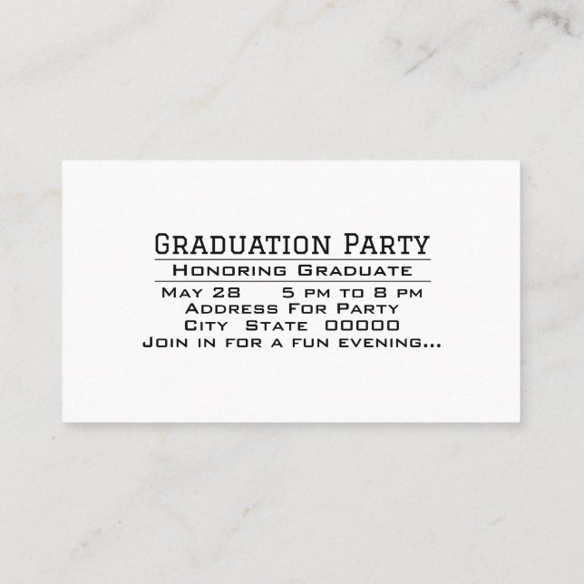 Graduation Class 2025 Party Invitation Paix Out (Dos)