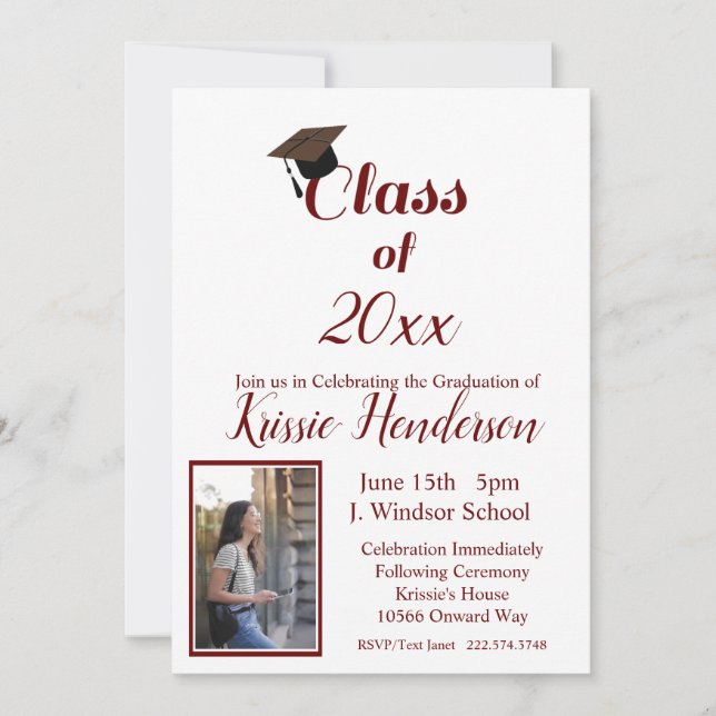 Graduation, Classe de 2024, Invitation Photo Maroo (Devant)