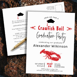 Graduation Crawfish Bouillir BBBQ Party Invitation