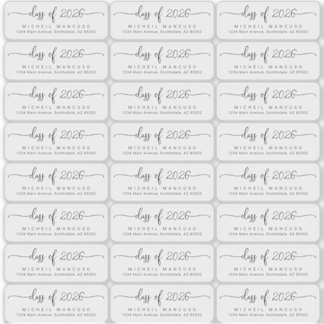 Graduation Effacer les étiquettes d'adresse de ret (Devant)