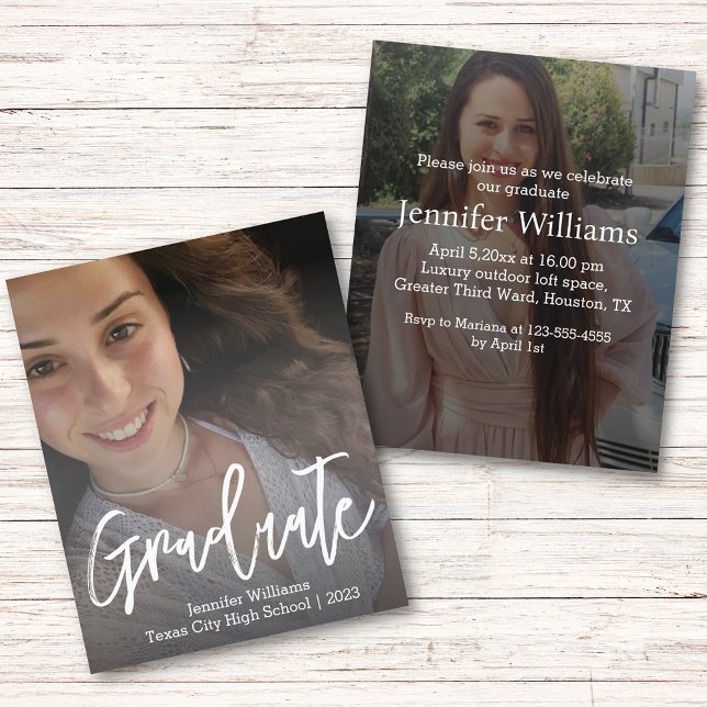 graduation en écriture moderne 2025 invitation pho (Créateur téléchargé)