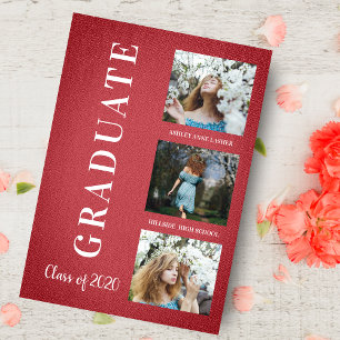 Graduation en Textile rouge Trois séances photo