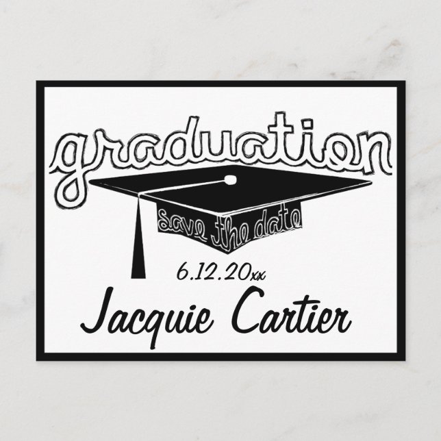 Graduation Enregistrer La Carte Date (Devant)