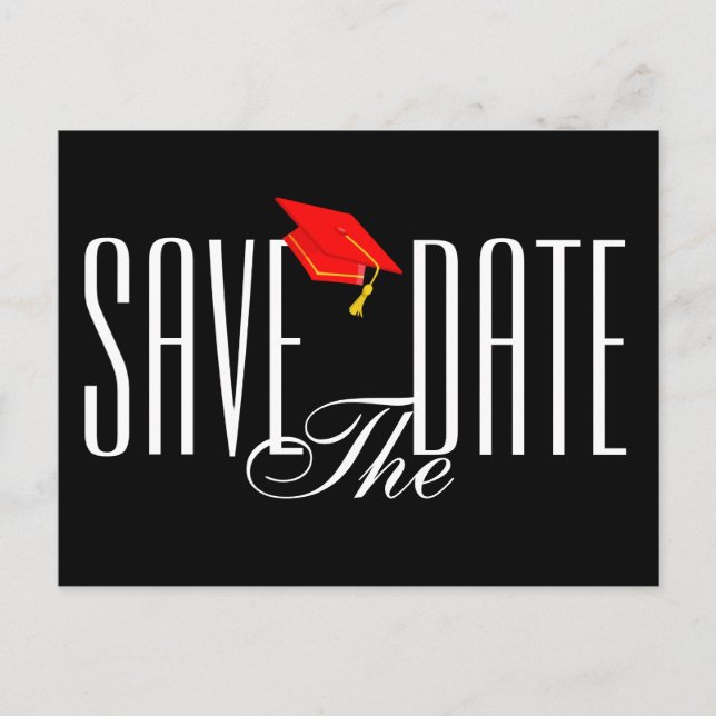 Graduation Enregistrer la date Postcard Invitation (Devant)