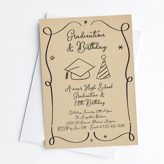 Graduation et invitation d'anniversaire (Créateur téléchargé)