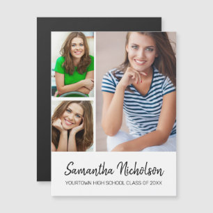 Graduation Faire-part Moderne Blanc 3 Photo