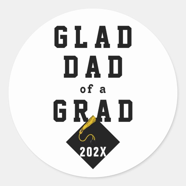 Graduation Fière Papa Classic Sticker rond (Devant)