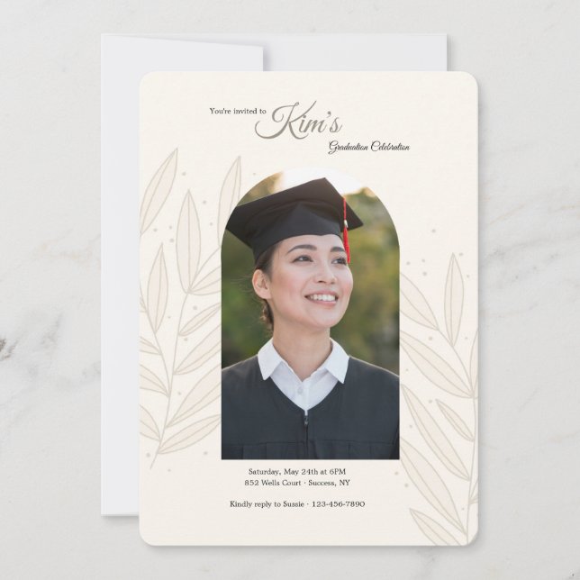 Graduation Foliage Photo Invitation (Devant)
