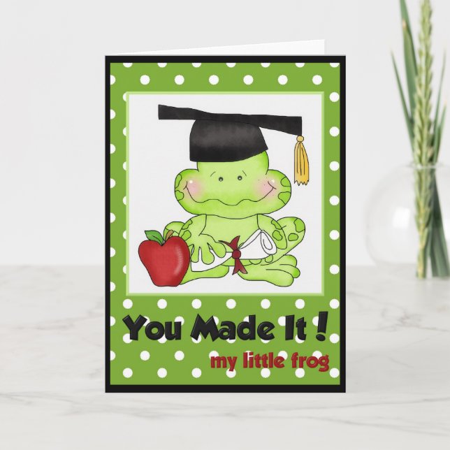 Graduation Frog School Teacher Carte de voeux (Devant)