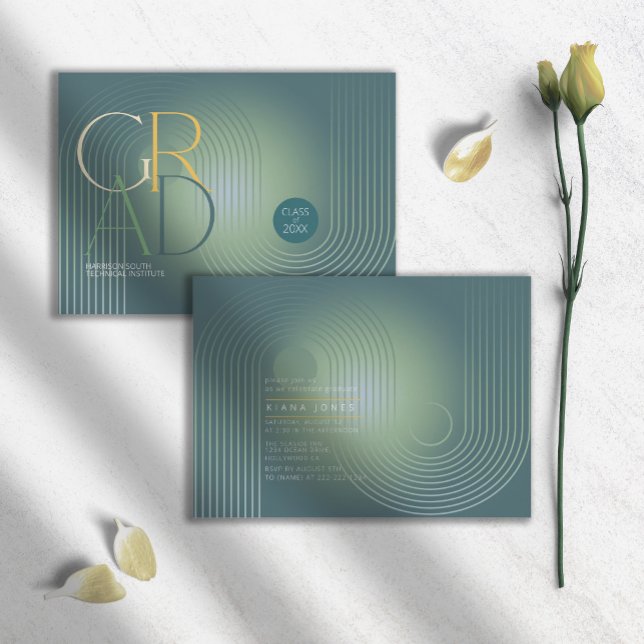 Graduation géométrique Art Déco moderne ID906 vert (Créateur téléchargé)