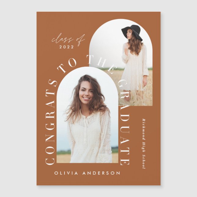 Graduation géométrique moderne multi photo arch (Devant)