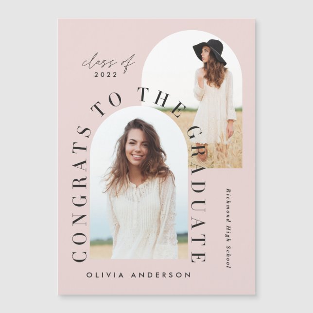 Graduation géométrique moderne multi photo arch (Devant)