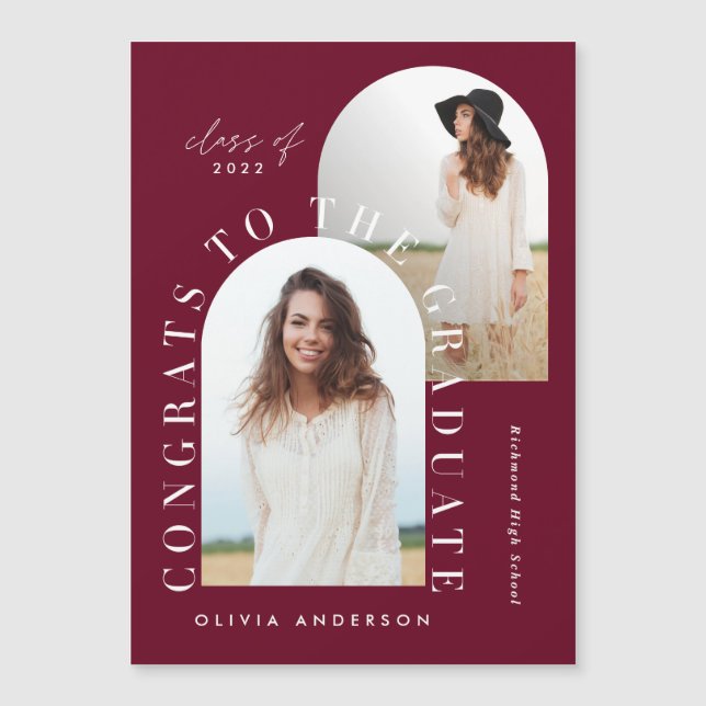 Graduation géométrique moderne multi photo arch (Devant)