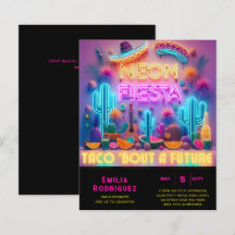 Graduation Glow Party Invitación Fiesta de Neón