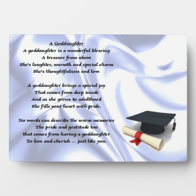 Graduation goddaughter poem plaque (Devant)