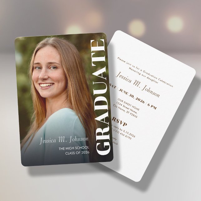 Graduation invitation with photo portrait (Créateur téléchargé)