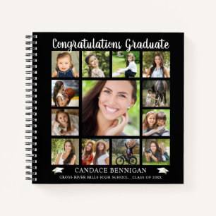 Graduation Livre d'invité 13 Photo Collage noir