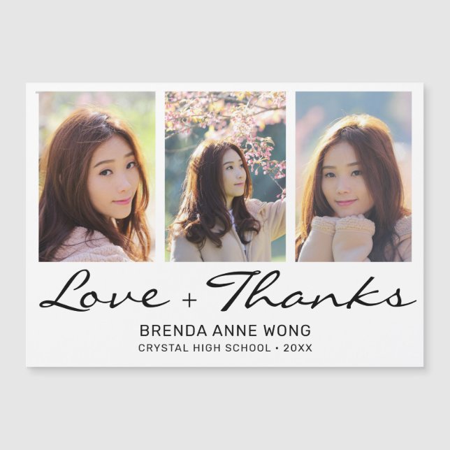Graduation Merci 3 Photo Collage noir Script (Devant)