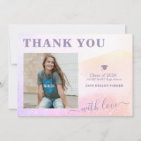 Graduation merci girly rose carte postale