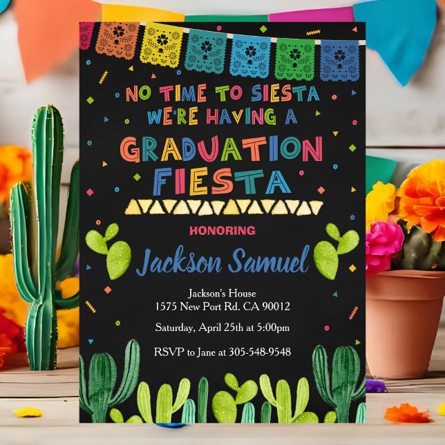 Graduation Mexican Fiesta Invitation Grad Party (Créateur téléchargé)