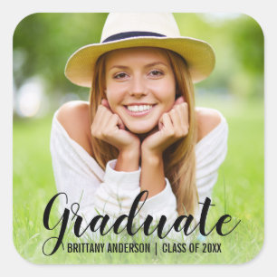 Graduation Modern Photo Nom Sticker