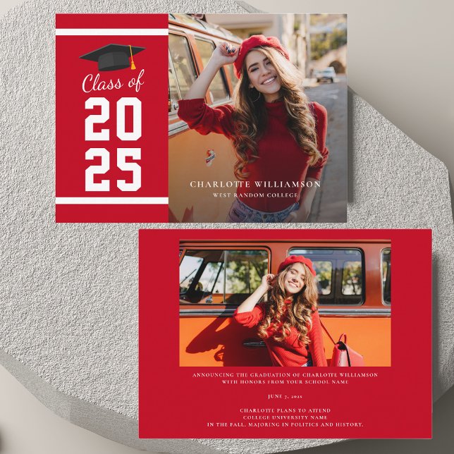 Graduation Moderne 2025 Photo Grad Faire-part (Modern Graduation 2025 Photo Grad Announcement)