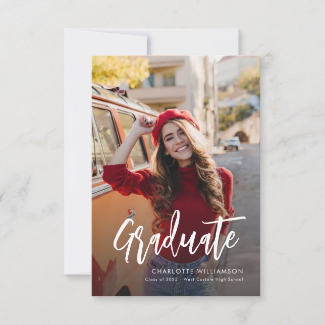 Graduation moderne 2025 Script 2 Faire-part photo (Devant)