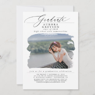 Graduation Moderne Minimale Photo Invitation
