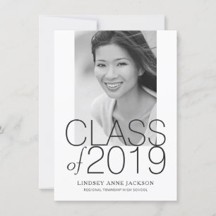 Graduation Moderne Stacked Texte Photo Invitation