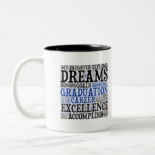 Graduation Mot Cloud Café Mug (Gauche)