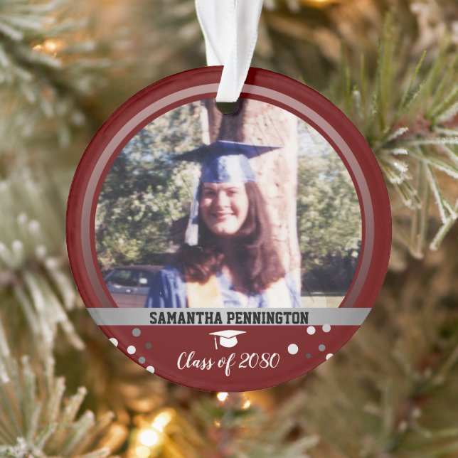 Graduation One Photo Confetti Garder le rouge (Arbre)