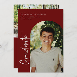 Graduation par script Cadre Arché Photo Invitation