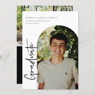 Graduation par script Cadre Arché Photo Invitation