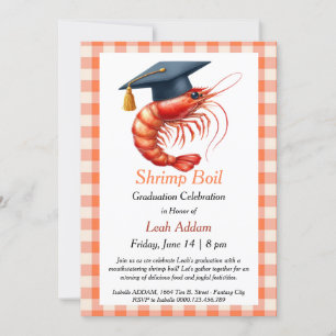Graduation Parti crevette bouillir Invitation