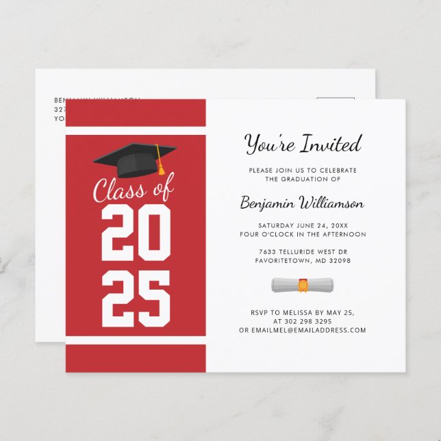 Graduation Party 2025 Modern Simple Invitation (Devant / Derrière)