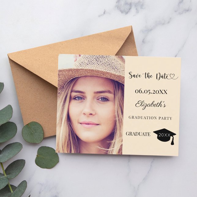Graduation Party champagne Save the Date card (Créateur téléchargé)