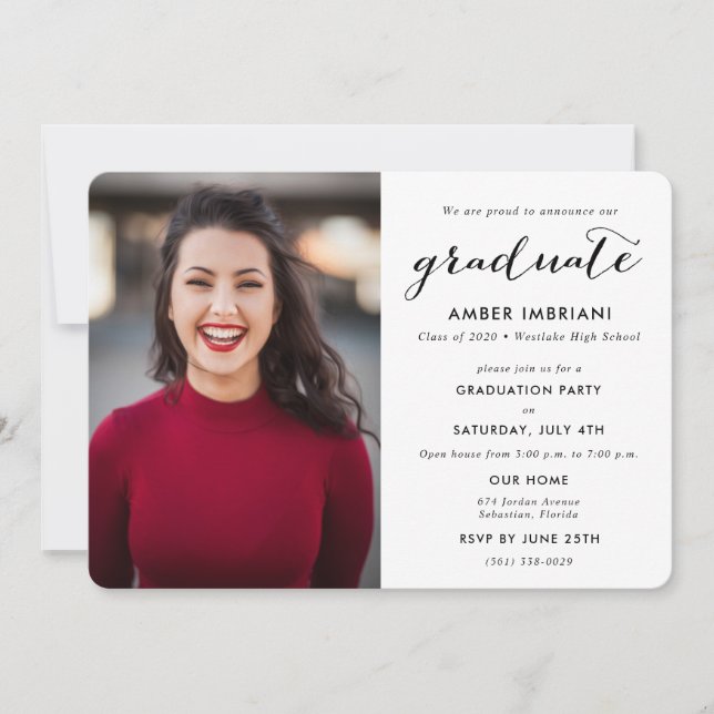 Graduation Party Classe de 2020 Photo Invitation (Devant)