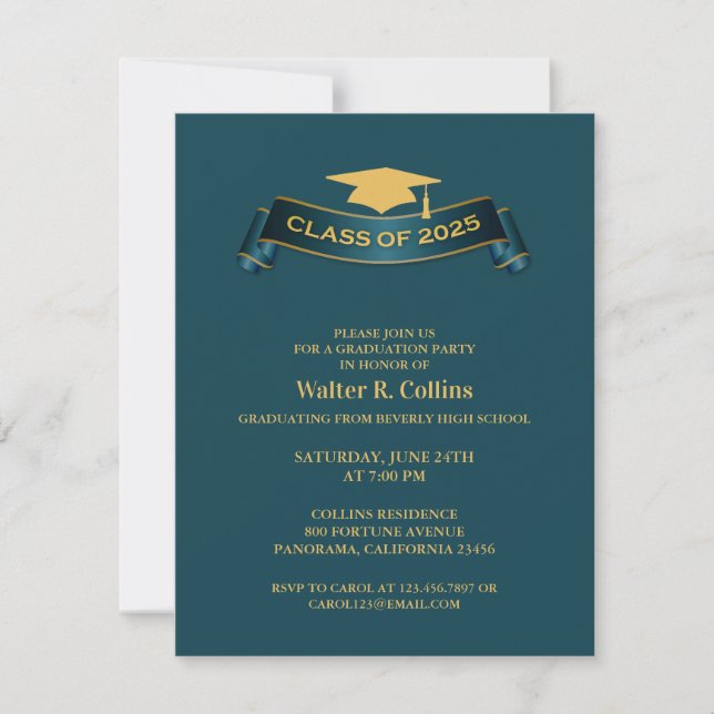 Graduation Party Classe de 2025 Invitation (Devant)