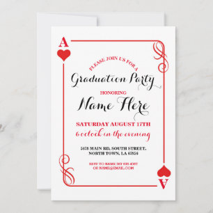 Graduation Party Coeurs jouer carte Vegas Invitati