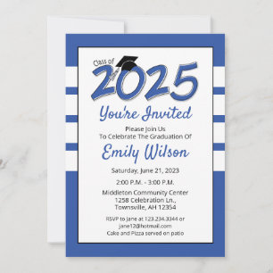 Graduation Party Invitation année 2023 bleu
