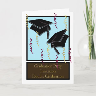 Graduation party Invitation pour jumeaux