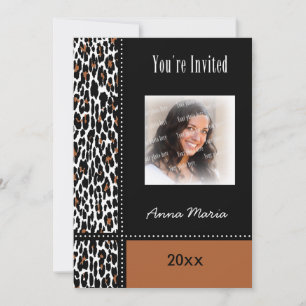 Graduation Party Leopard Invitation