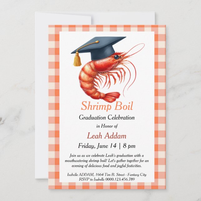 Graduation Party Shrimp Boil Invitation (Devant)