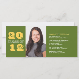 Graduation personnalisée invitation photo classe v