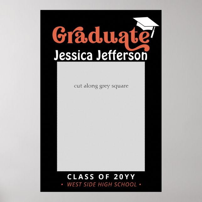 Graduation Photo Booth Frame retro bold Poster (Devant)